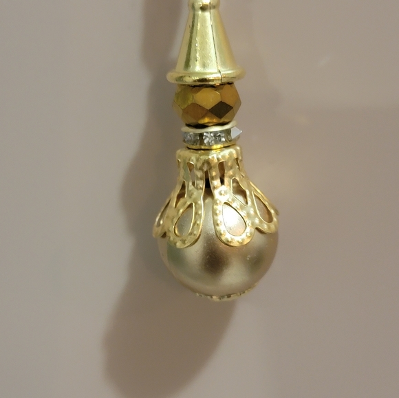 Manish Vaid Embellished Dress, the dress is the color white with gold beading. - Picture 8 of 9